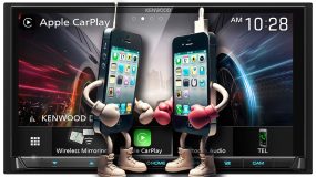 Two phones with arms that have boxing gloves on them squaring off